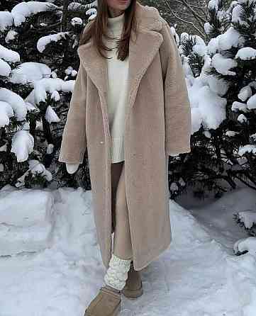 Женская повседневная теплая шуба из эко-меха и на теплой подкладке. Бежевий, 42/46 Одесса