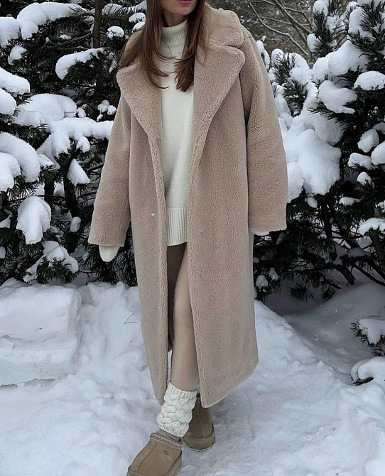 Женская повседневная теплая шуба из эко-меха и на теплой подкладке. Бежевий, 42/46 Одесса - изображение 3