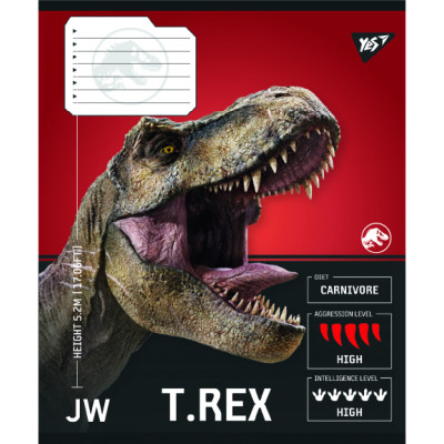 Тетрадь Yes JURASSIC WORLD Strength and Power А5 24 листов клетка (767668) Винница - изображение 4