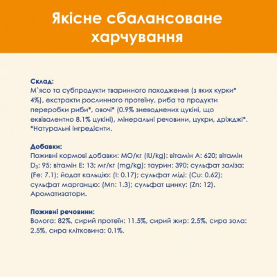Вологий корм для кішок Purina Cat Chow Adult з куркою і кабачками в желе 85г (7613036595049) Вінниця - фото 7