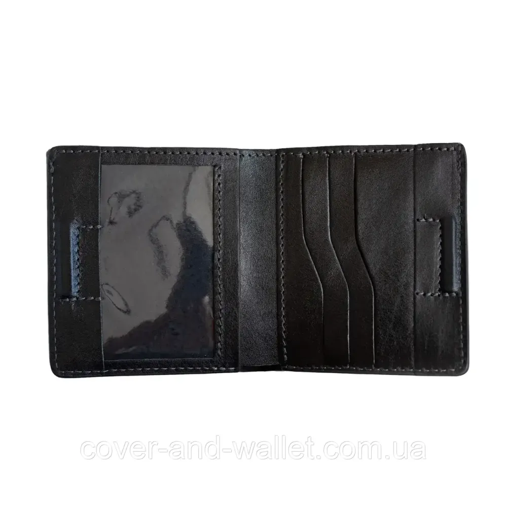 Красивий чорний чоловічий гаманець на магнітах Grande Pelle Lettera Київ - фото 9