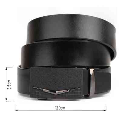 Ремень Vintage Мужской c матовой зернистой вставкой на пряжке Черный (20333) Винница