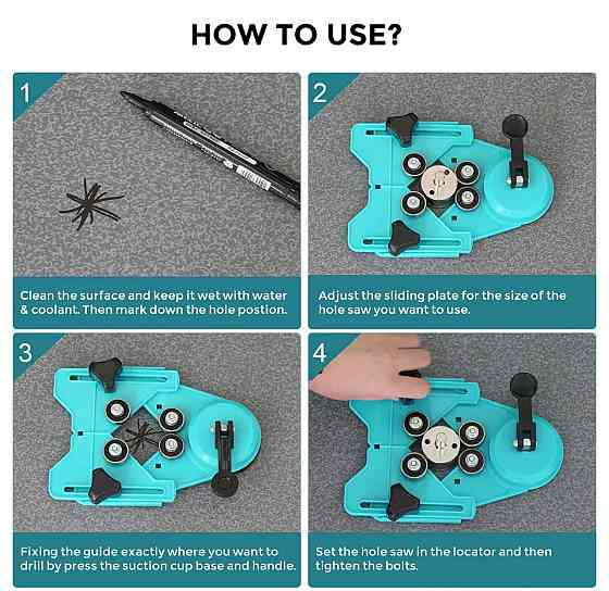 Набір шаблон для свердління та алмазні коронки 16 штук JNZ (429578957) Київ