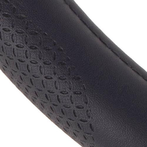 Чохол на кермо VLOD-NPUC980 BK L чорний, один шов, штучна шкіра Харків - фото 6