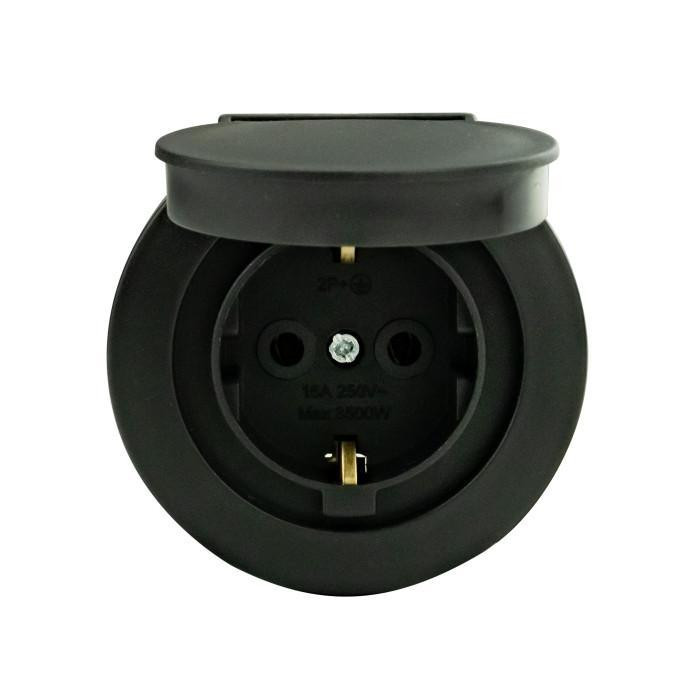 Розетка накладна 1-на з кришкою IP54 антрацит xOne 16А Харків - фото 1