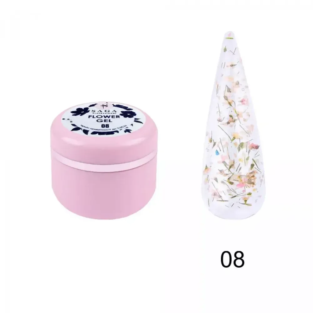 Гель с сухоцветом Saga Professional Flower Fairy Gel №08, 5 г Киев - изображение 1