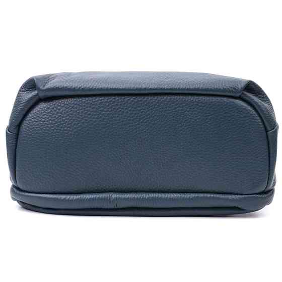 Отменная сумка на каждый день с двумя отделениями из натуральной кожи Vintage 22595 Синяя Киев