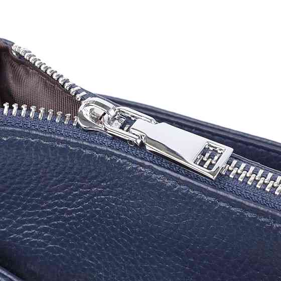 Надійна сумка для жінок на три відділення з натуральної шкіри Vintage 22806 Синій Київ