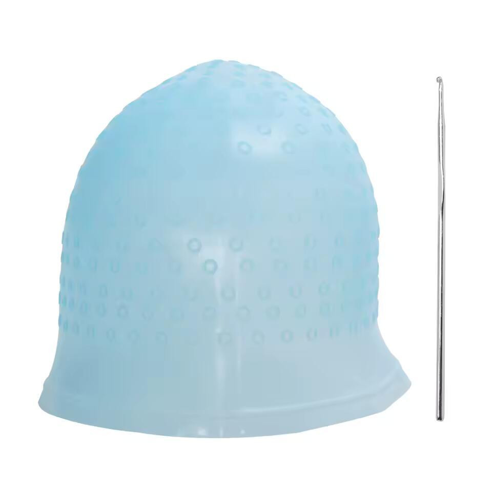 Многоразовая силиконовая шапочка для мелирования, синяя Киев - изображение 1