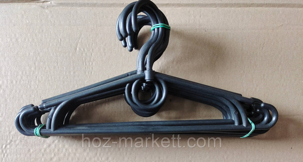 Дитячі вішалки плічка, тремпіль пластиковий із поворотним гачком чорний 32 см 10 шт. уп Польща Харків - фото 8