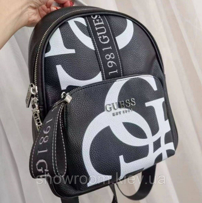 Женский небольшой рюкзак Guess (8119) черный Киев - изображение 3