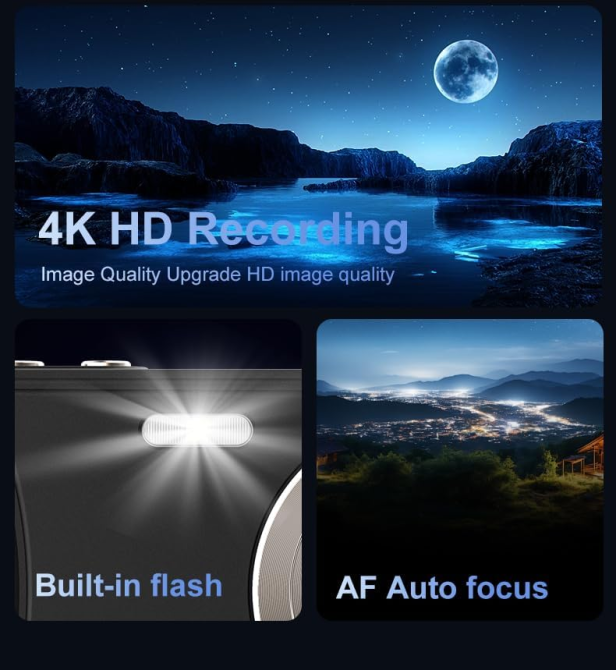 Цифровой фотоаппарат FotuYogo 64 Мп, Full HD 1080P, 18x зум, LCD 2,4
