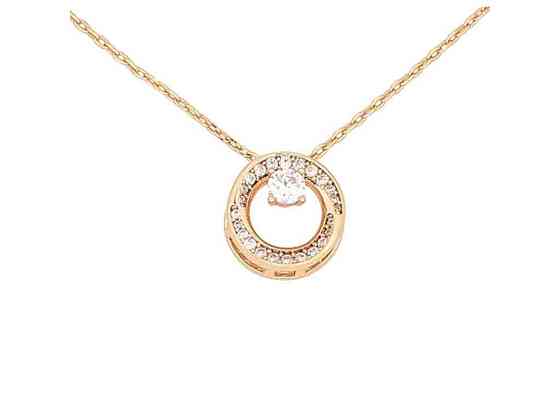 Кулон на цепочкое позолота 18K «Кольце с кристаллами» 42-47см*1мм 295067 ТМ XUPING Киев
