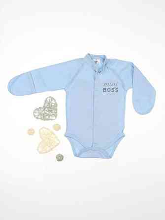 Боді для новонароджених малюків із зовнішніми швами бавовна Mini Boss зріст 56 см Lari Блакитний Кривий Ріг