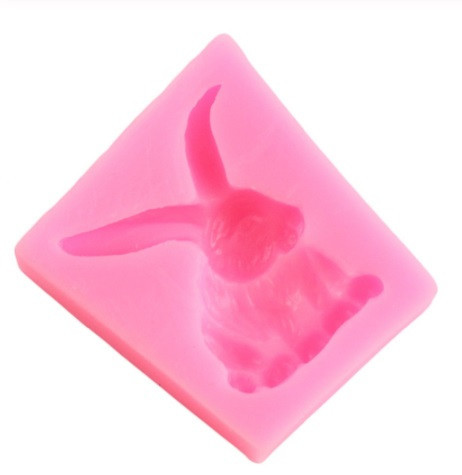 Молд силиконовый Заяц 47 на 39 мм розовый Киев - изображение 3