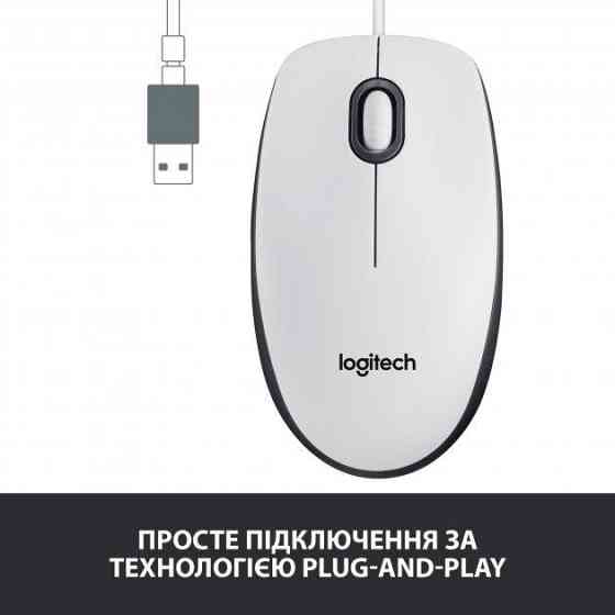Миша Logitech Mouse M100 White (6853363) Киев