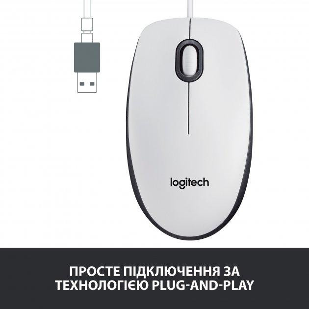 Миша Logitech Mouse M100 White (6853363) Киев - изображение 5