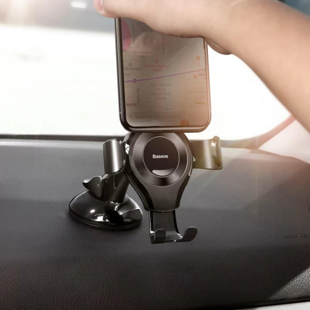Тримач для мобiльного Baseus Osculum Type Gravity Car Mount Black Київ - фото 2