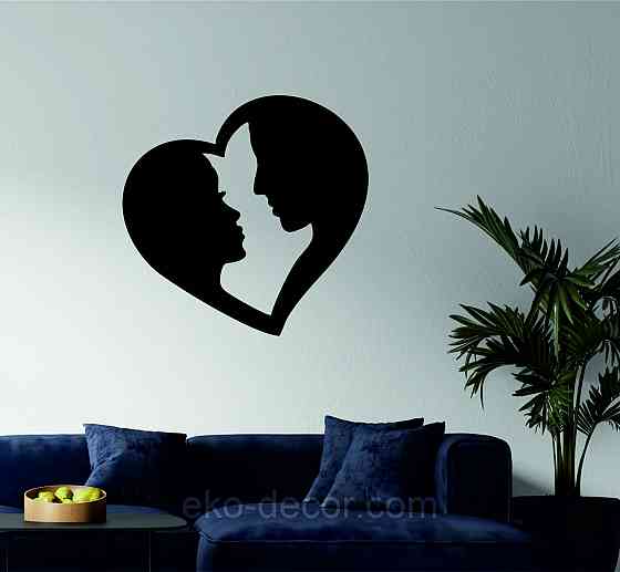 Декоративное настенное Панно «Влюбленные», Декор на стену 90*90 см, Черный Киев