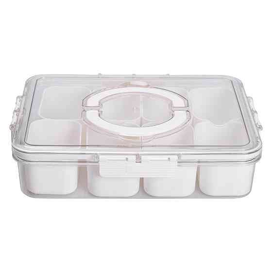 Контейнер для їжі з 8 відсіками 31х24х7 см судок для їжі пластиковий 2.5 л Білий HP-27-3 Коломия