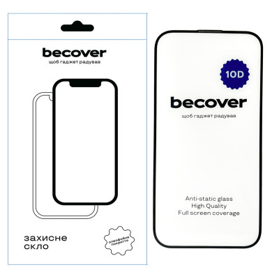 Стекло защитное BeCover Apple iPhone 15 Pro Max 10D Black (711332) Винница - изображение 1