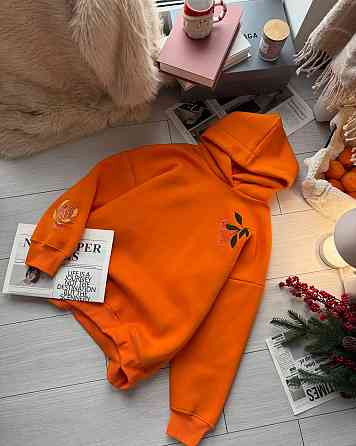 Женская стильная теплая худи с вышивкой турецкая трехнить на флисе пенье Одесса