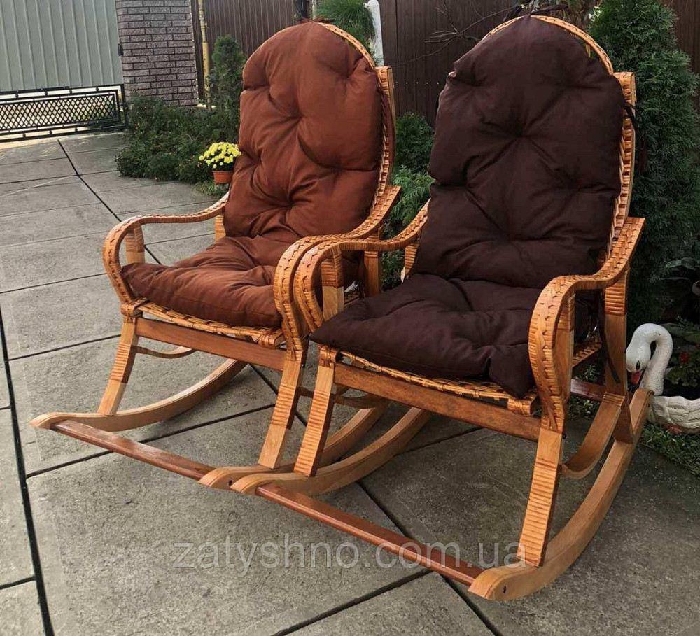 Качалки плетеные с накидкой коричневой Киев - изображение 1