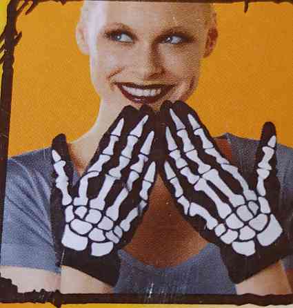 Короткі рукавички Кістки для чоловіків та жінок Хелловін 23 см чорний Київ