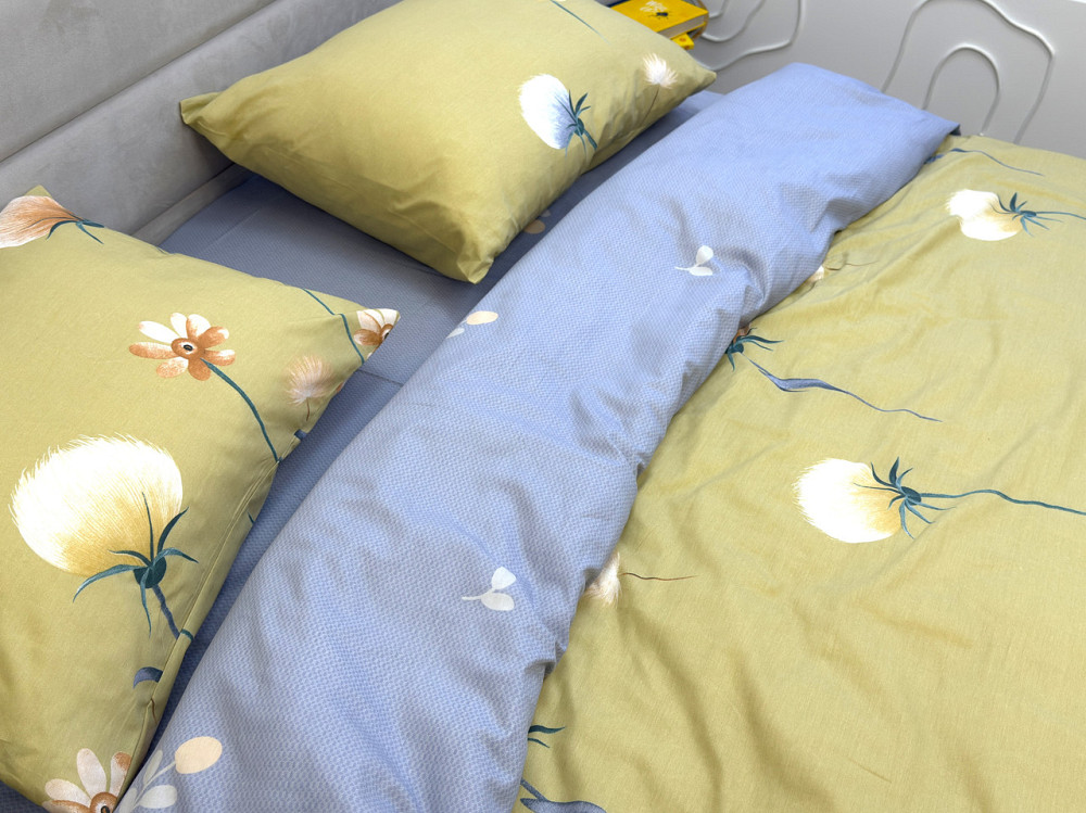 Ecotton Комплект постільної білизни Ecotton двоспальний 180х215 см гірчичний Кульбаби (21211АВ) Коломыя - изображение 5