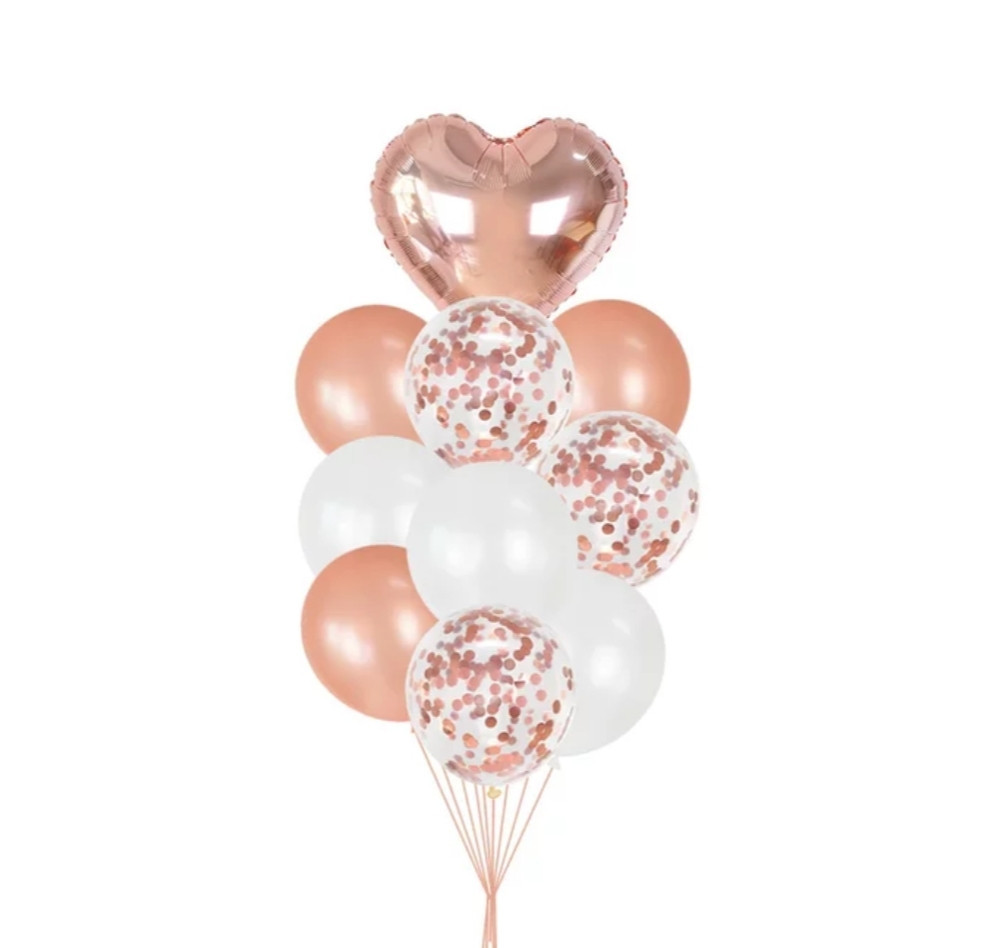 Набор шаров розовое золото 10шт Киев - изображение 1