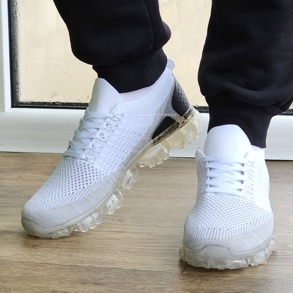 Кросівки в стилі N!ke VaporMax Білі Чоловічі Сірі Сіточка (розміри: 40,41,42,43,44,45) — 801 Дніпро - фото 3