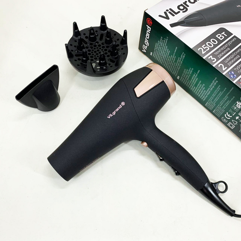 Професійний фен для об'єму Vilgrand, Фен-стайлер для сушіння волосся Фен побутовий волосся WQ-30 Івано-Франківськ - фото 10