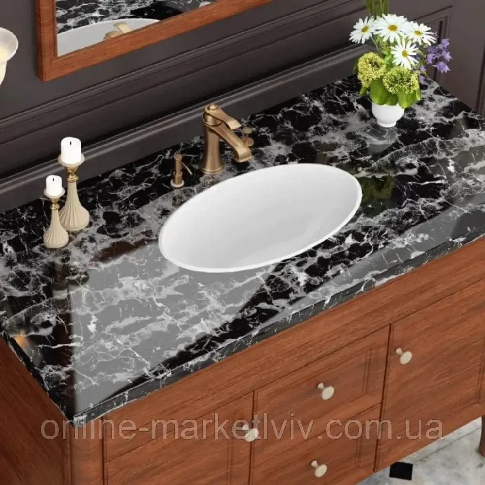 Самоклеюча плівка 3м х 60 см під мармур,Чорний SBR Київ - фото 6