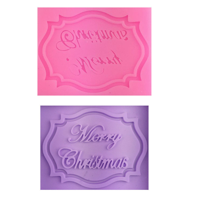 Молд силиконовый новогодний Merry Christmas 62 на 46 мм розовый Киев - изображение 6