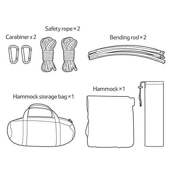 Гамак с дугами без опрокидывания Naturehike NH22DC008, темно-синий Ровно