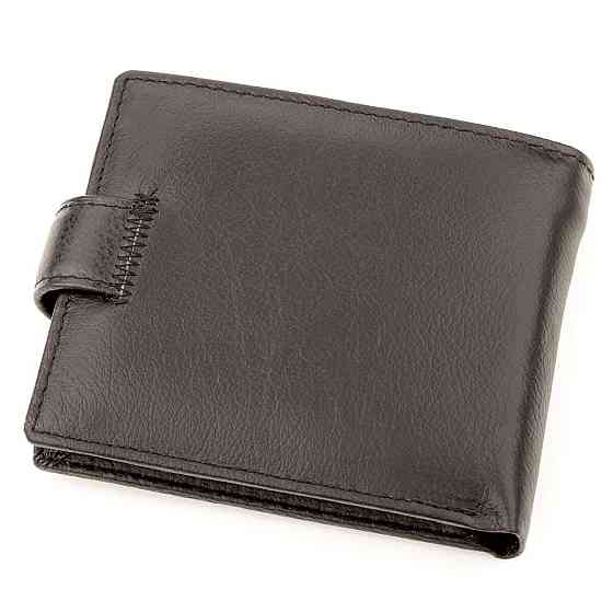 Мужской кожаный купюрник для карт купюр и монет ST Leather 18308 Черный Киев