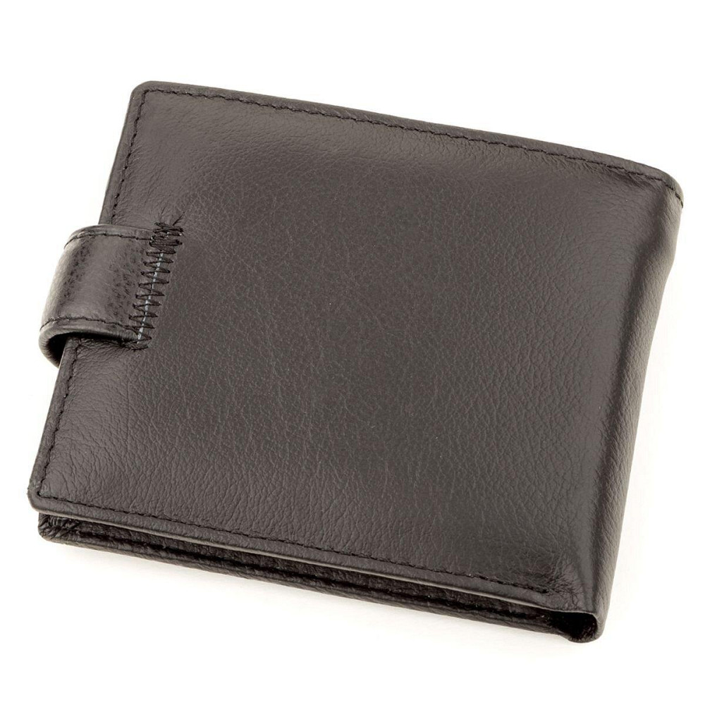 Мужской кожаный купюрник для карт купюр и монет ST Leather 18308 Черный Киев - изображение 2