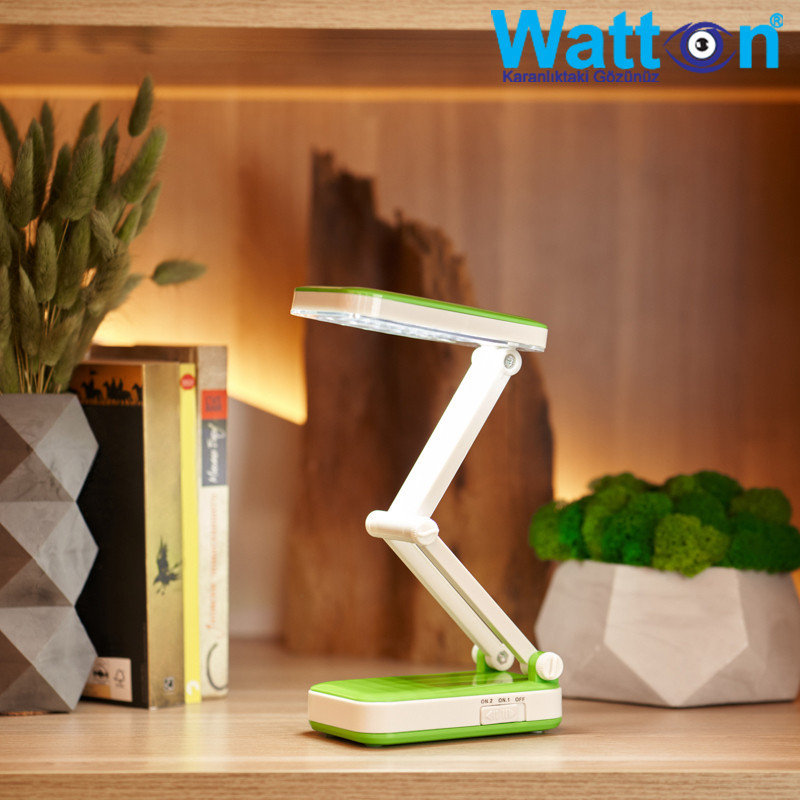 Акумуляторна настільна лампа Watton WT-006 світлодіодний світильник трансформер працює 10 годин Зелений Кам'янець-Подільський - фото 1