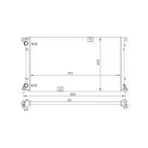 Радиатор охлаждения двигателя автомобиль Рено Trafic 2,5D 01- Мукачево