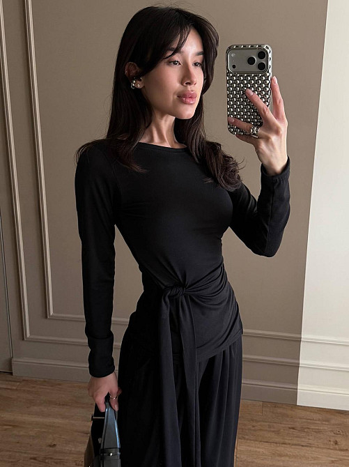 Женский стильный трендовый костюм двойка из вискозы Черный, 42/44 Одесса - изображение 5