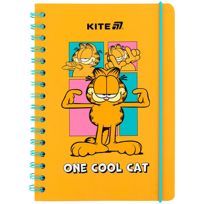 Блокнот Kite на спіралі A5 Garfield , 80 аркушів, клітинка (GF25-190) Вінниця - фото 1