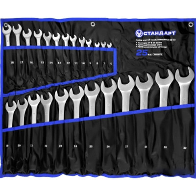 Ключ Стандарт рожково-накидной 25 шт. (6-32 мм) в чехле (NKK25ST-S) Винница - изображение 1
