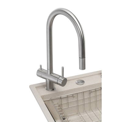 Мийка кухонна GRANADO Royal Estella terra (+ подрібнювач Algar 1000 + змішувач Ferrol inox + дозатор Redondo inox + ко (ksg0303) Вінниця - фото 8