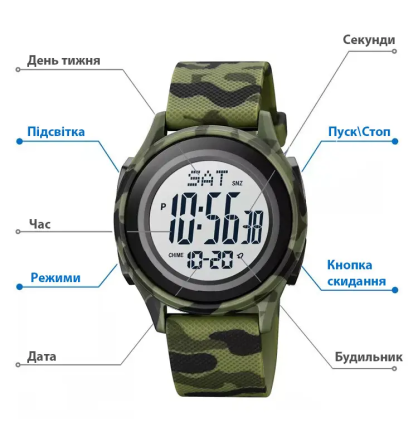 Чоловічий спортивний наручний годинник Skmei 1893 (Камуфляж) Київ