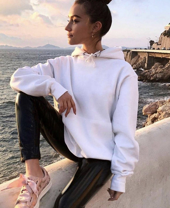 Біла жіноча толстовка (можна нанести будь-який напис) Чернівці - фото 2