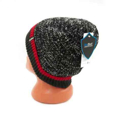 Водонепроницаемая зимняя шапка Dexshell Cuffed Beanie размер S/M (56-58 см) Черная с красной полосой Винница