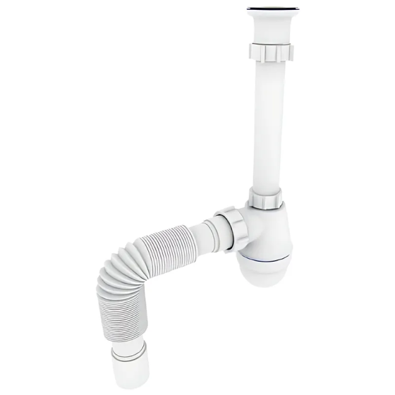 Сифон для раковини Zerix SU-03-А з ревізією (Колір білий) 1 1/4'' (ZX5083) ( 24413 ) Харьков