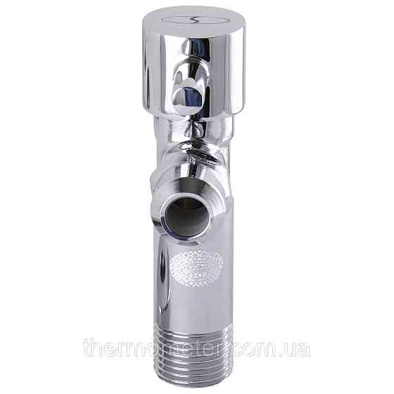 Кран полуоборотный угловой с цангой SOLOMON 1/2″х 3/8″ Lazer 7076 ( 2 шт.) Киев