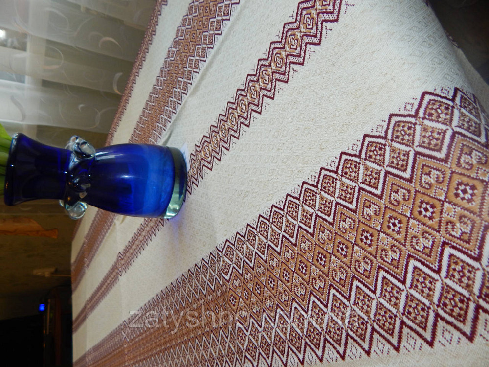 Кавова вишита скатертина льон Київ - фото 7