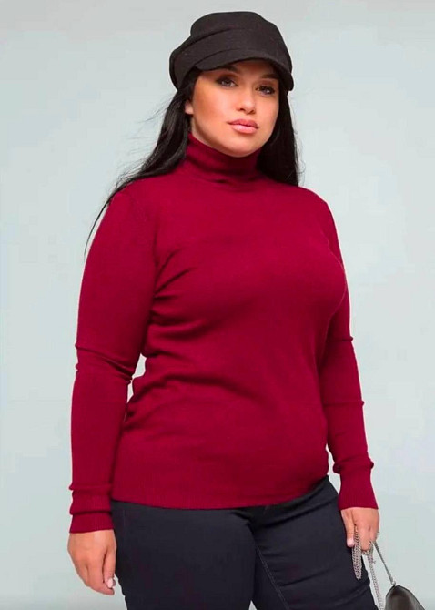 Женский повседневный батальный гольф хлопок, кашемир Бордо Одесса - изображение 1